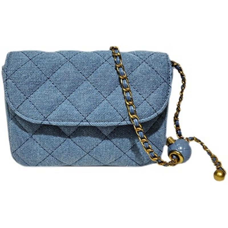 画像2: Quilted denim mini shoulder crossbody pochette tote waist pouch bag  キルティングデニムミニショルダー斜め掛け ポシェットウエストポーチトートバッグ (2)