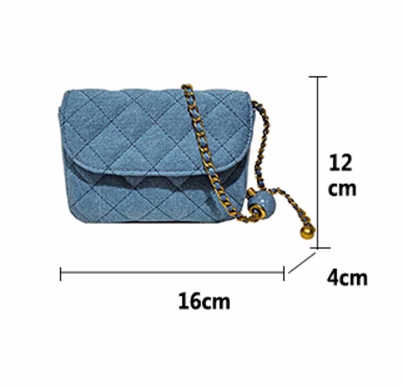 画像5: Quilted denim mini shoulder crossbody pochette tote waist pouch bag  キルティングデニムミニショルダー斜め掛け ポシェットウエストポーチトートバッグ (5)