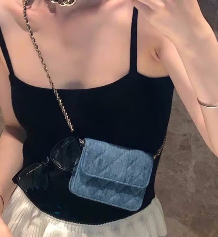 画像3: Quilted denim mini shoulder crossbody pochette tote waist pouch bag  キルティングデニムミニショルダー斜め掛け ポシェットウエストポーチトートバッグ (3)