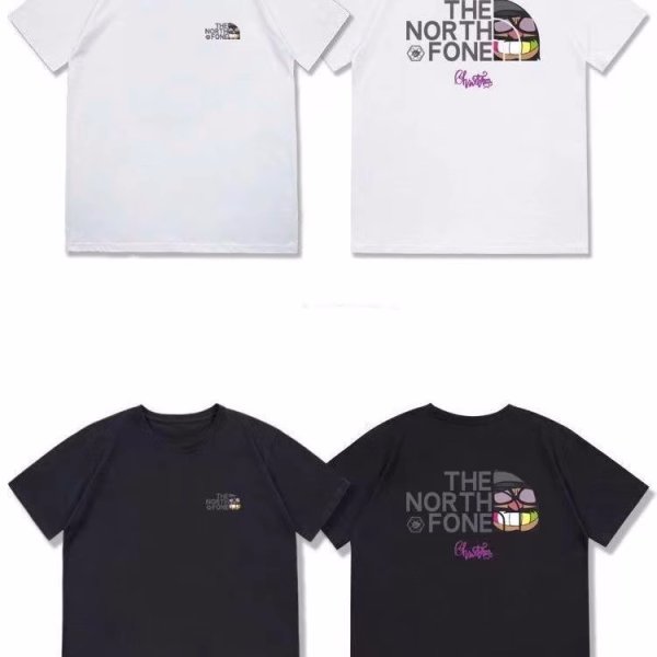 画像1: the north fone logo printT-shir   ユニセックス男女兼用north foneロゴ Tシャツ (1)