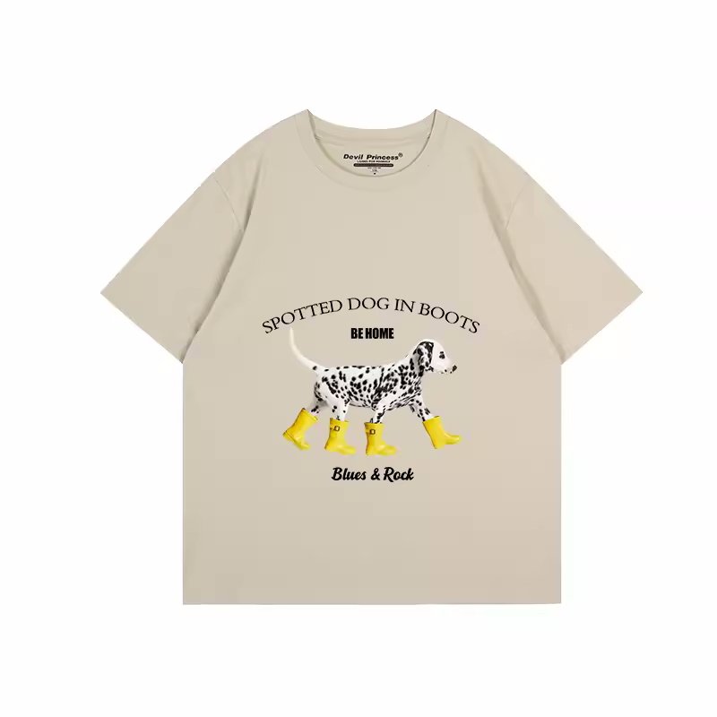 画像7: Delicious dog print T-shir   ユニセックス男女兼用ダルメシアンドッグ柄プリントTシャツ (7)