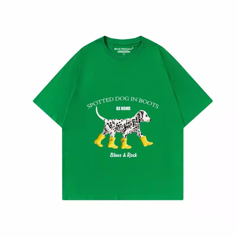 画像4: Delicious dog print T-shir   ユニセックス男女兼用ダルメシアンドッグ柄プリントTシャツ (4)