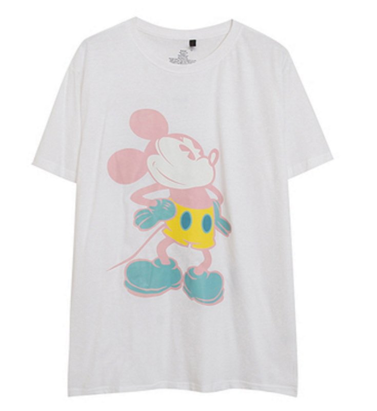 画像1: SALE セール pink mickey mouse Short Sleeve T-shirt   ピンクミッキーマウス　ミッキープリント 半袖Tシャツ (1)