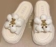 画像6: BE@RBRICK Platform down flower sandals slippers 　ベアブリック ダウンフラワー厚底サンダル スリッパフリップフロップビーチサンダル (6)