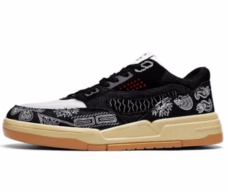 画像2: Denim paisley bandana pattern lace-up sneakers  男女兼用 ユニセックスデニムペイズリーバンダナ柄レースアップスニーカー (2)