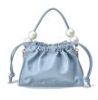 画像1: handle with pearl leather tote shoulder bag　パールハンドルトートショルダーレザーミニバッグ (1)