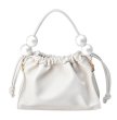 画像2: handle with pearl leather tote shoulder bag　パールハンドルトートショルダーレザーミニバッグ (2)