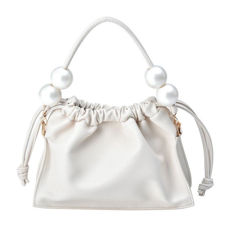画像2: handle with pearl leather tote shoulder bag パールハンドルトートショルダーレザーミニバッグ (2)