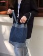 画像3: Quilted denim chain shoulder backpack tote shoulder bag　キルティングデニムデニムチェーンショルダーバックパックトートバッグ (3)