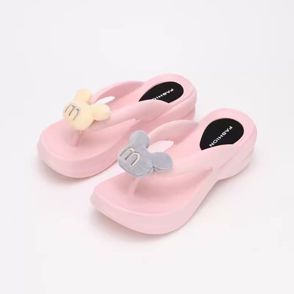 画像2: Mickey Mouse Thong Platform Sandals slippers 　ミッキーマウスミッキー付きトングサンダル スリッパフリップフロップビーチサンダル (2)