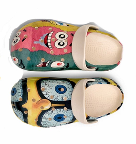 画像1:  Unisex spongebob asymmetrical color Sandals slippers Sneakers  男女兼用スポンジボブ左右非対称カラーサンダルシャワーサンダル ビーチサンダル スニーカーシューズ (1)