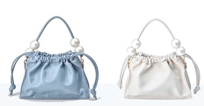 画像3: handle with pearl leather tote shoulder bag パールハンドルトートショルダーレザーミニバッグ (3)