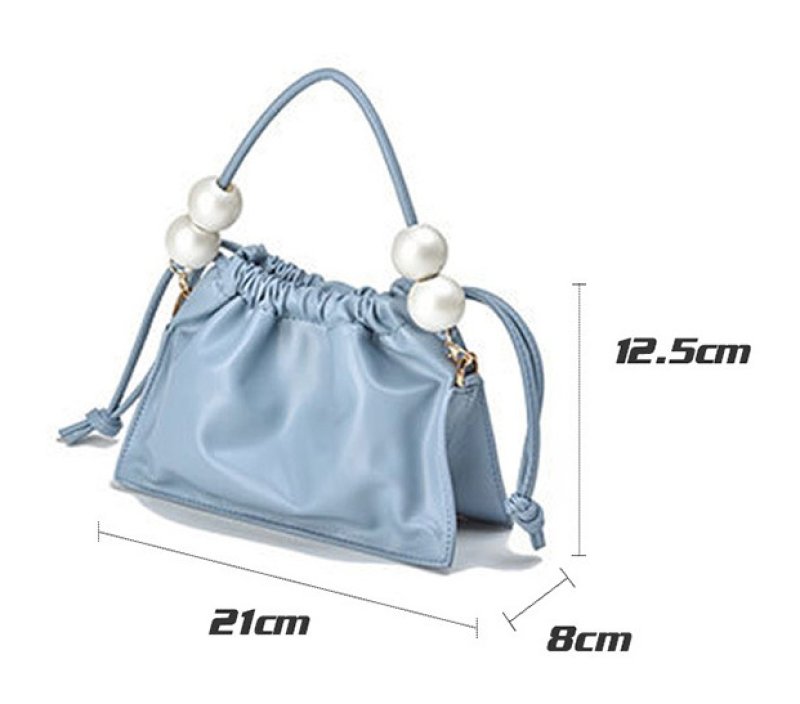 画像8: handle with pearl leather tote shoulder bag パールハンドルトートショルダーレザーミニバッグ (8)