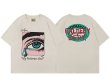 画像1: Kanye eyes tears printed letter Short Sleeve T-shirt   　ユニセックス男女兼用tearsティアーズ &アイプリント 半袖Tシャツ (1)