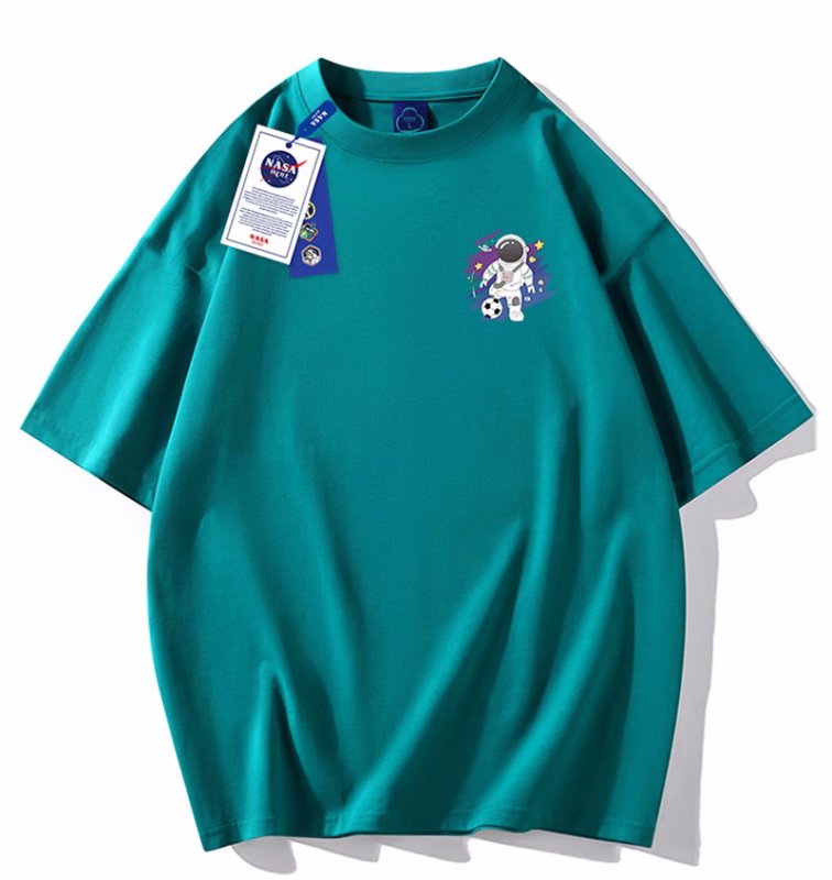 画像7: One-point space flight x soccer printed  Short Sleeve T-shirt    ユニセックス男女兼用ワンポイント宇宙飛行×サッカープリント 半袖Tシャツ (7)