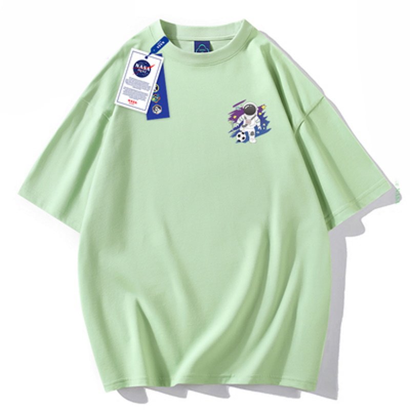 画像13: One-point space flight x soccer printed  Short Sleeve T-shirt    ユニセックス男女兼用ワンポイント宇宙飛行×サッカープリント 半袖Tシャツ (13)