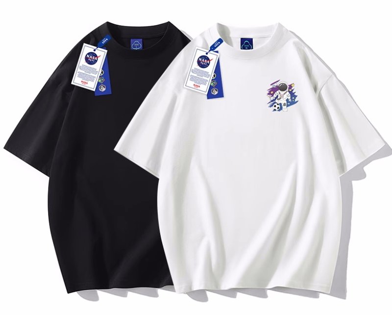 画像10: One-point space flight x soccer printed  Short Sleeve T-shirt    ユニセックス男女兼用ワンポイント宇宙飛行×サッカープリント 半袖Tシャツ (10)