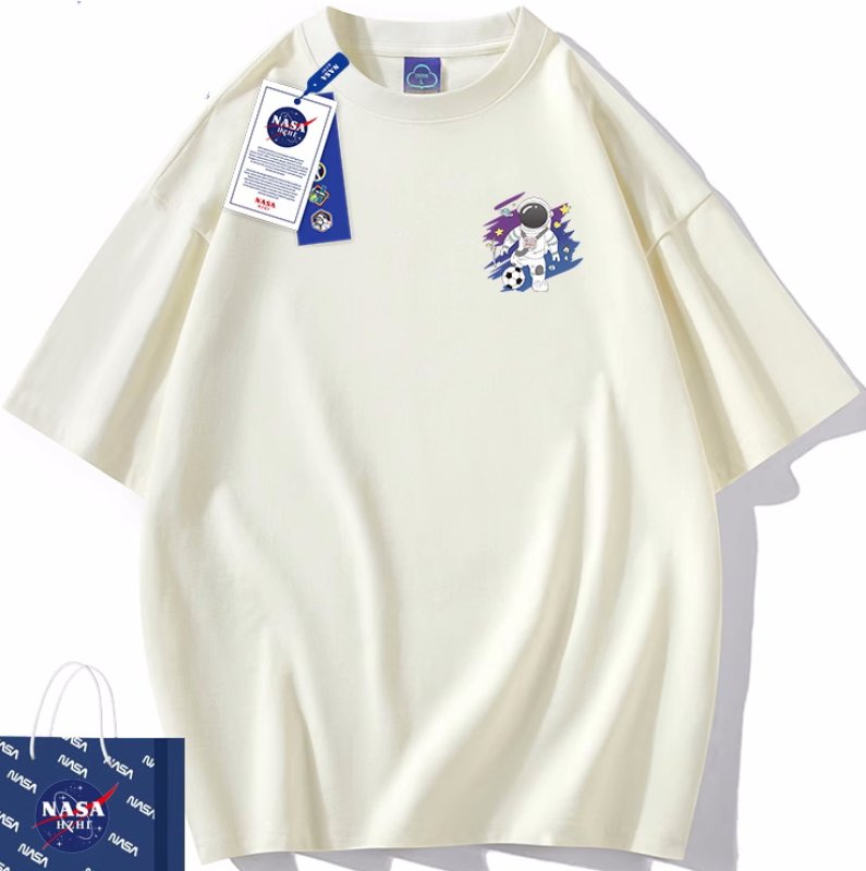 画像5: One-point space flight x soccer printed  Short Sleeve T-shirt    ユニセックス男女兼用ワンポイント宇宙飛行×サッカープリント 半袖Tシャツ (5)