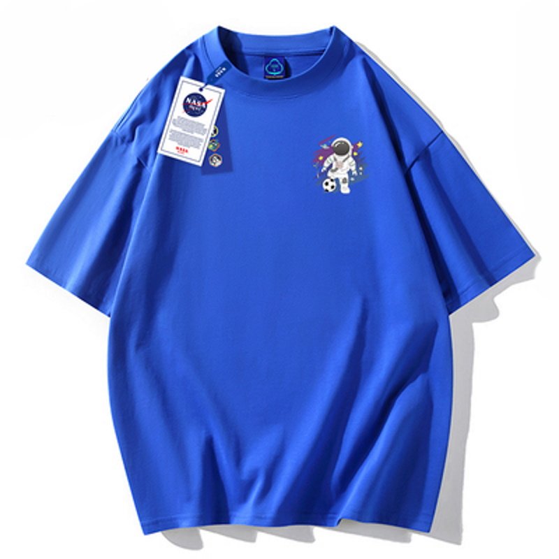 画像3: One-point space flight x soccer printed  Short Sleeve T-shirt    ユニセックス男女兼用ワンポイント宇宙飛行×サッカープリント 半袖Tシャツ (3)