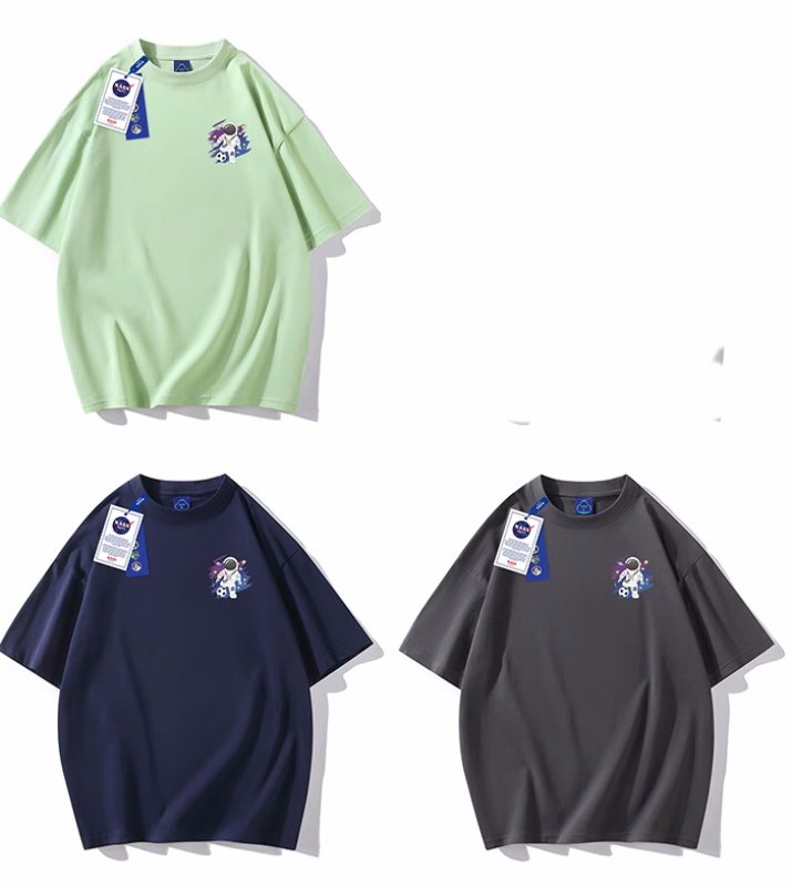 画像11: One-point space flight x soccer printed  Short Sleeve T-shirt    ユニセックス男女兼用ワンポイント宇宙飛行×サッカープリント 半袖Tシャツ (11)