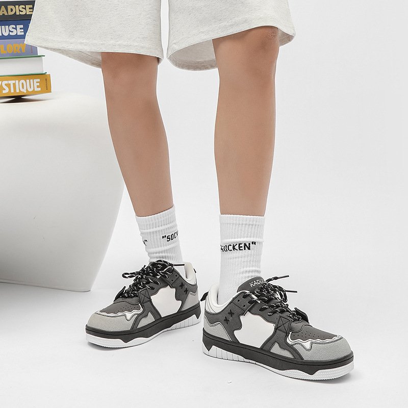 画像5: face mark leather  paint high cut lace-up sneakers  男女兼用 ユニセックスフェイスマークレザーハイカットレースアップスニーカー (5)