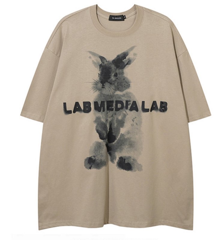 画像2: MEDIALAB Rabbit PrintShort Sleeve T-shirt    ユニセックス男女兼用MEDIALABラビットプリントプリント 半袖Tシャツ (2)
