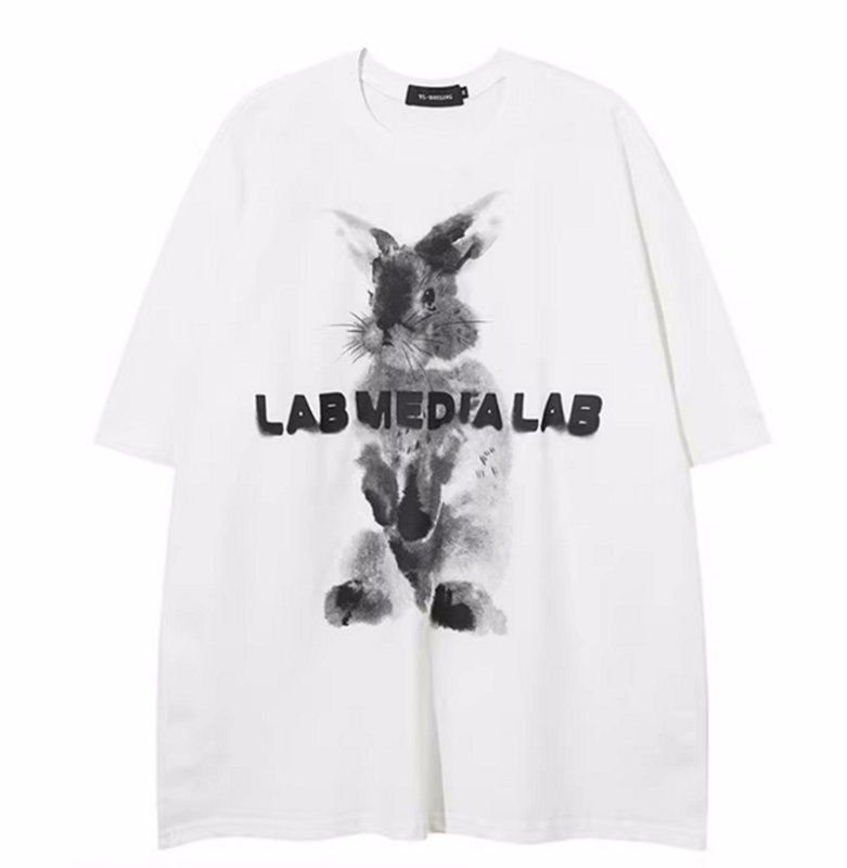 画像3: MEDIALAB Rabbit PrintShort Sleeve T-shirt    ユニセックス男女兼用MEDIALABラビットプリントプリント 半袖Tシャツ (3)