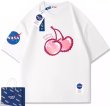 画像2: Cherry x NASA printed  Short Sleeve T-shirt   　ユニセックス男女兼用チェリー×ナサNASAプリント 半袖Tシャツ (2)