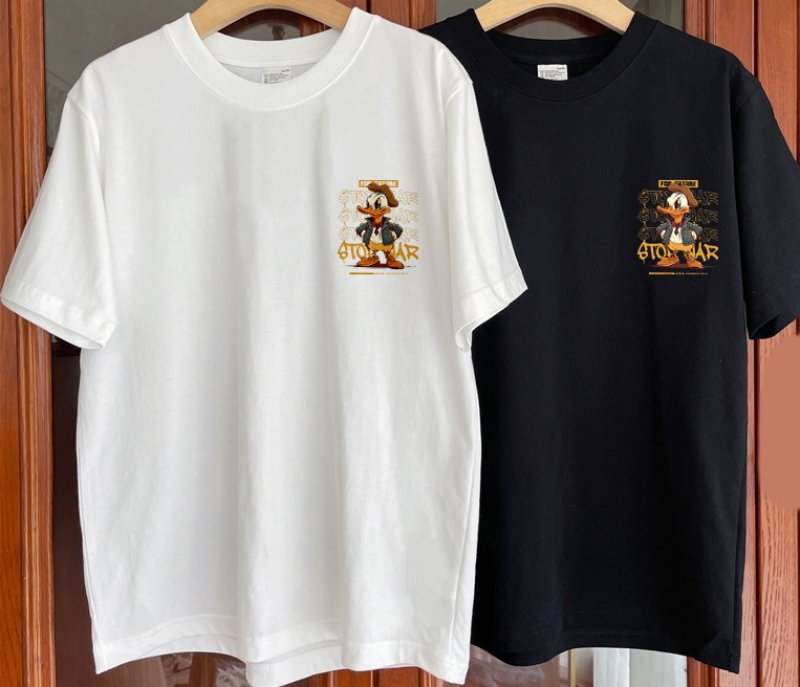 画像2: Angry Donald Duck Point Short Sleeve T-shirt    ユニセックス男女兼用アングリードナルドダックポイントプリント 半袖Tシャツ (2)