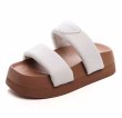 画像3: new muffin thick bottom leather down belt Sandals slippers 　レザーダウンベルト厚底プラットホームサンダル スリッパフリップフロップビーチサンダル (3)