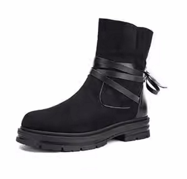 画像1: Men's men's straps British style Chelsea leather boots　ユニセックス男女兼用レザーストラップブリティッシュマーティンハイカットブーツ (1)