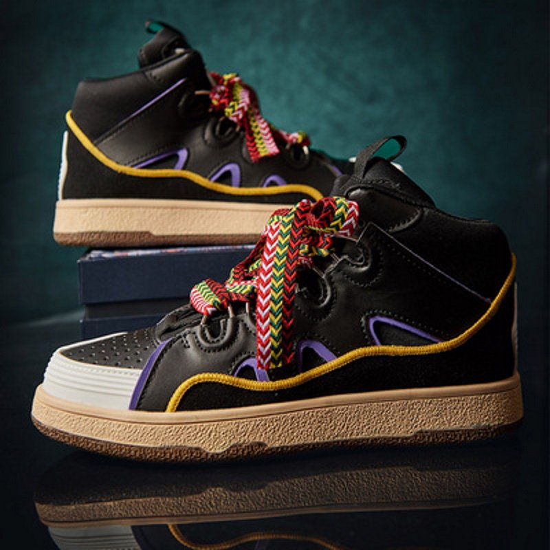 画像7: leather high top  lace-up sneakers shoes  男女兼用 ユニセックスハイカットレースアップスニーカー (7)