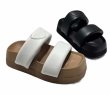 画像5: new muffin thick bottom leather down belt Sandals slippers 　レザーダウンベルト厚底プラットホームサンダル スリッパフリップフロップビーチサンダル (5)