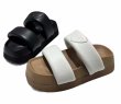 画像2: new muffin thick bottom leather down belt Sandals slippers 　レザーダウンベルト厚底プラットホームサンダル スリッパフリップフロップビーチサンダル (2)