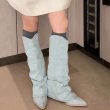 画像4: denim long split boots  デニムロング丈スプリットブーツ (4)