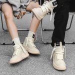 画像5: thick-soled heightening  lace-up sneakers shoes　 男女兼用 ユニセックスハイカット＆ローカットレザーレースアップスニーカー (5)