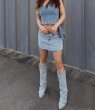 画像7: denim long split boots  デニムロング丈スプリットブーツ (7)