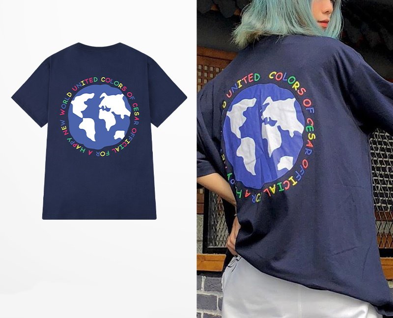 画像4: Earth & Circle Logo Short Sleeve T-shirt    ユニセックス男女兼用アース&サークルロゴプリント 半袖Tシャツ (4)