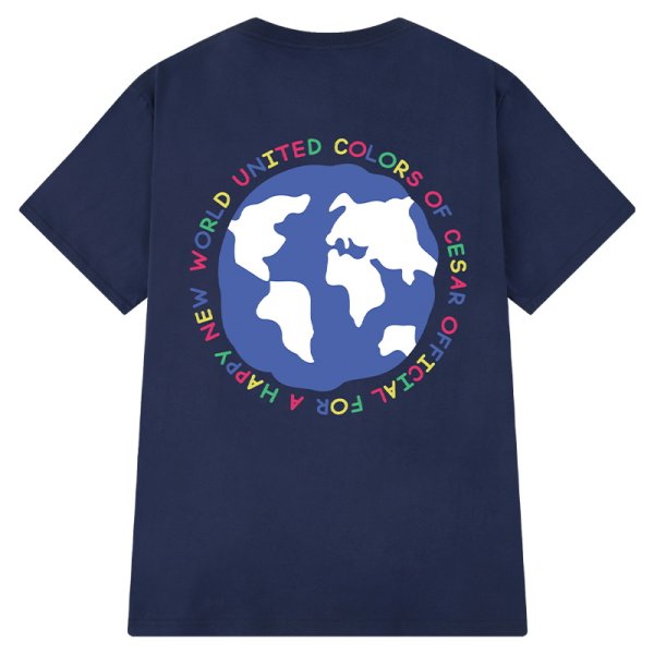 画像1: Earth & Circle Logo Short Sleeve T-shirt   　ユニセックス男女兼用アース＆サークルロゴプリント 半袖Tシャツ (1)