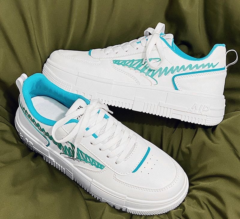 画像4: graffiti paint leather lace-up sneakers shoes　 男女兼用 ユニセックス落書きグラフィックペイントレザーレースアップスニーカー (4)