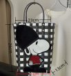 画像5: snoopy Damier Checkered Tote Bagbasket picnic shopping bag　スヌーピーダミエバスケットピクニックショッピングバッグ トート籠かごバッグ (5)