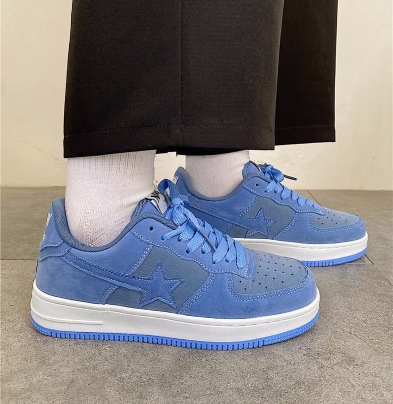 画像8: star leather suede lace-up sneakers shoes　 男女兼用 ユニセックススター星レザースエードレースアップスニーカー (8)