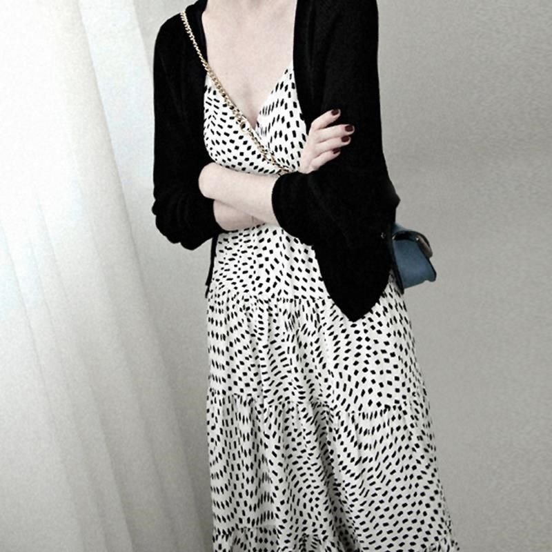 画像4:  dot camisole maxi long dress 　 ドットキャミソールマキシロングミディ  ドレス ワンピース  (4)