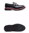 画像2: Men's  CHAIN PATENT LEATHER SLIP-ONS loafers   メンズパテントレザーチェーン付きブリティッシュ ローファースリッポン シューズ (2)