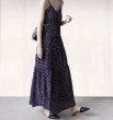 画像3:  dot camisole maxi long dress 　 ドットキャミソールマキシロングミディ  ドレス ワンピース  (3)