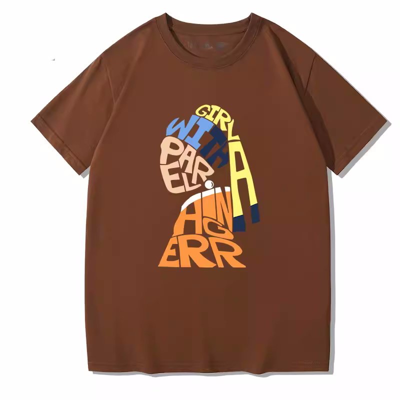 画像6: vermeer pearl earrings graphic Short Sleeve T-shirt    ユニセックス男女兼用フェルメール 真珠の耳飾り×グラフィックプリント 半袖Tシャツ (6)