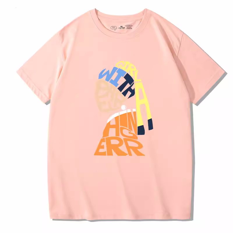 画像13: vermeer pearl earrings graphic Short Sleeve T-shirt    ユニセックス男女兼用フェルメール 真珠の耳飾り×グラフィックプリント 半袖Tシャツ (13)