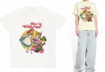 画像4: alice wonderland Print T-shirt　男女兼用ユニセックスアリスワンダーランドアリス不思議の国プリント半袖袖Tシャツ  (4)