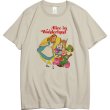 画像1: alice wonderland Print T-shirt　男女兼用ユニセックスアリスワンダーランドアリス不思議の国プリント半袖袖Tシャツ  (1)