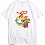 画像2: alice wonderland Print T-shirt　男女兼用ユニセックスアリスワンダーランドアリス不思議の国プリント半袖袖Tシャツ  (2)